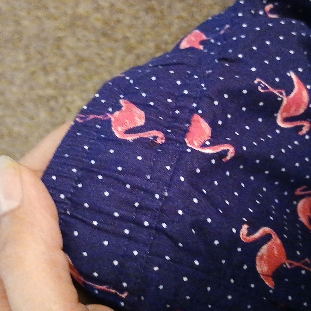 Navy Flamingo Print Swim Trunks - Picture 6 of 12